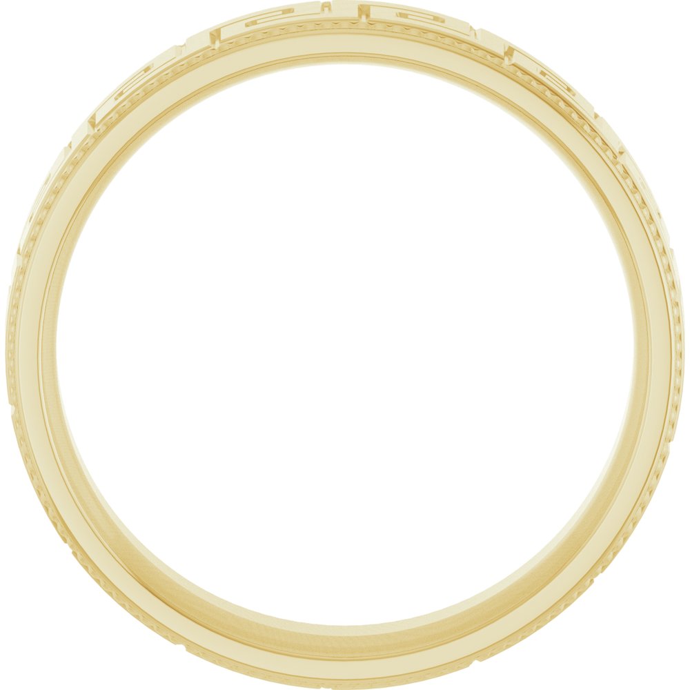 14K Yellow Gold 6 mm Greek Key Milgrain Band Size 8