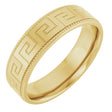 14K Yellow Gold 6 mm Greek Key Milgrain Band Size 8