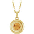 14K Yellow Gold Natural Citrine Solitaire 16-18" Necklace