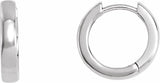 Platinum Hinged 14 mm Hoop Earrings