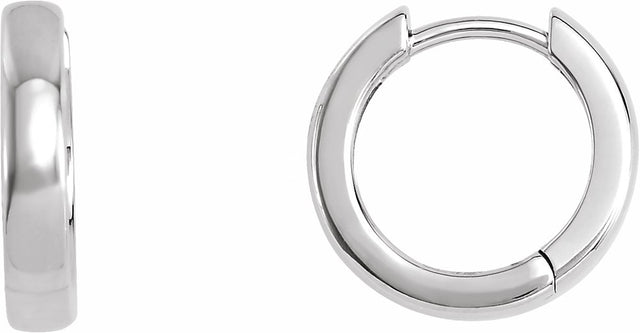Platinum Hinged 14 mm Hoop Earrings