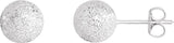 Sterling Silver 8 mm Stardust Ball Earrings 