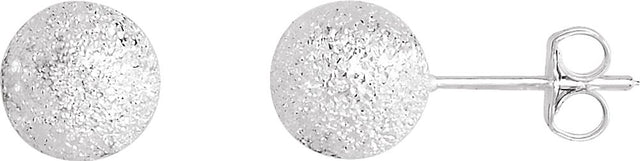 Sterling Silver 8 mm Stardust Ball Earrings 