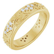 14K Yellow Gold 3/8 CTW Natural Diamond Floral Band