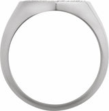 14K White Gold 1/3 CTW Natural Diamond Heart Signet Ring