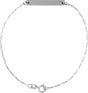 14K White Engravable Bar 7" Bracelet