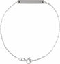 14K White Gold Engravable Bar 7" Bracelet
