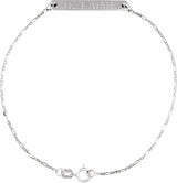 Sterling Silver Engravable Bar 7" Bracelet