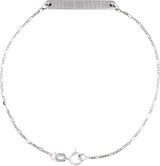 14K White Gold Engravable Bar 7" Bracelet