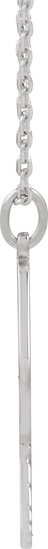 14K White Engravable Pickleball Paddle 16-18" Necklace