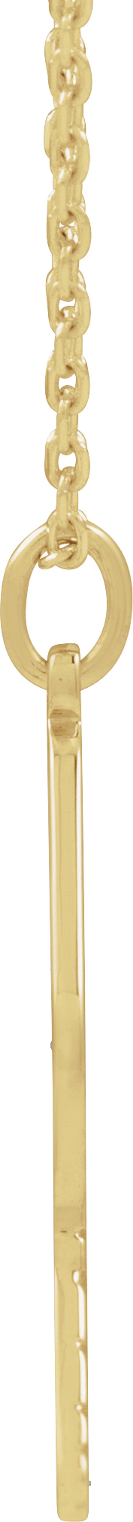 14K Yellow Engravable Pickleball Paddle 16-18" Necklace