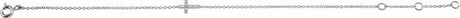 14K White Gold .04 CTW Natural Diamond Sideways Cross Youth 7" Bracelet