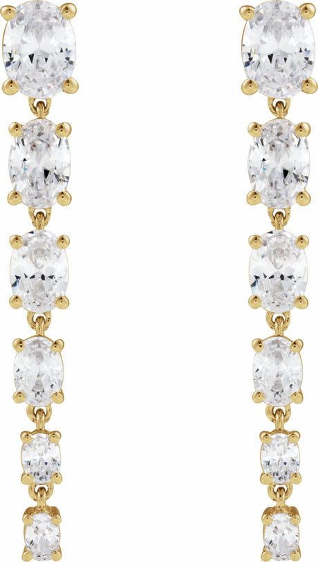 14K Yellow Gold 3 1/4 Lab-Grown Diamond Earrings