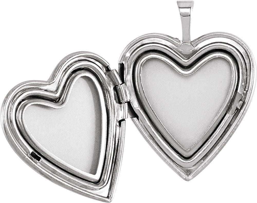 Sterling Silver 25.1x19.3 mm Heart Mom Locket with Color