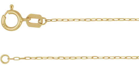 14K Yellow Gold .85 mm Diamond Cut Paperclip-Style Forzentina 7" Chain
