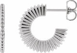 Sterling Silver Starburst 16 mm Hoop Earrings