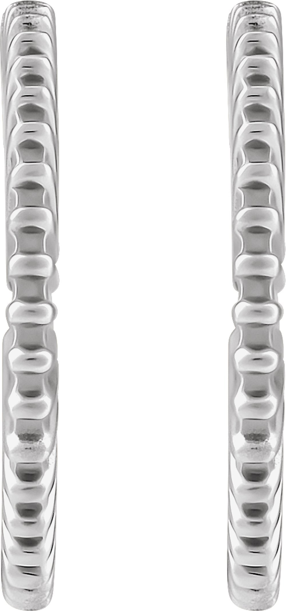 14K White Gold Starburst 16 mm Hoop Earrings
