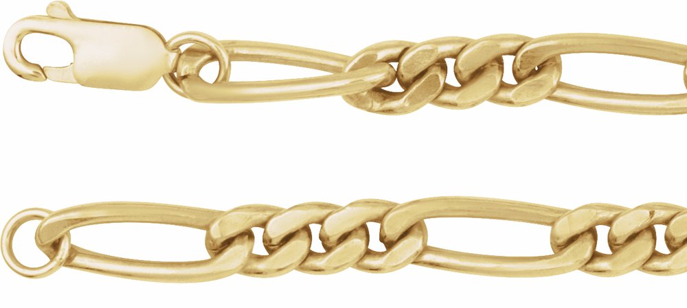 14K Yellow Gold-Filled 5.2 mm Figaro 24" Chain