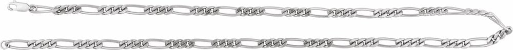 Sterling Silver 5.2 mm Figaro 24" Chain