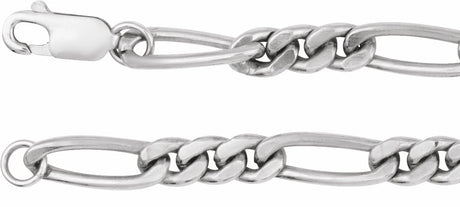 Sterling Silver 5.2 mm Figaro 8" Chain
