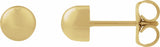 14K Yellow Gold Dome Stud Earrings