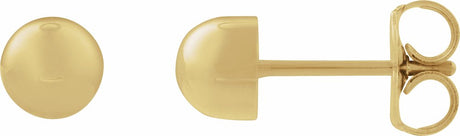 14K Yellow Gold Dome Stud Earrings