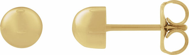 14K Yellow Gold Dome Stud Earrings