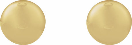 14K Yellow Gold Dome Stud Earrings