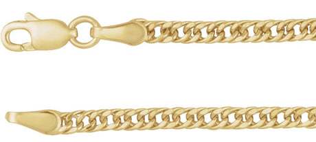 14K Yellow Gold 2.7 mm Curb 7" Chain