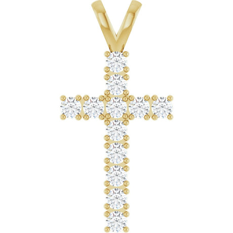 14K Yellow Gold 3/4 CTW Natural Diamond Cross Pendant