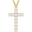 14K Yellow Gold 3/4 CTW Natural Diamond Cross Pendant