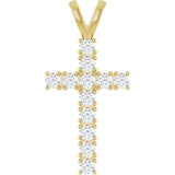 14K Yellow Gold 3/4 CTW Natural Diamond Cross Pendant