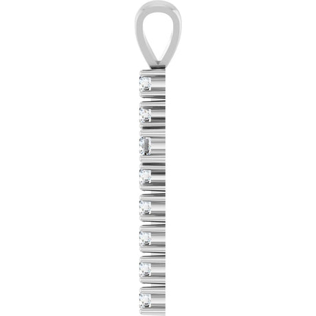 14K White Gold 3/4 CTW Natural Diamond Cross Pendant