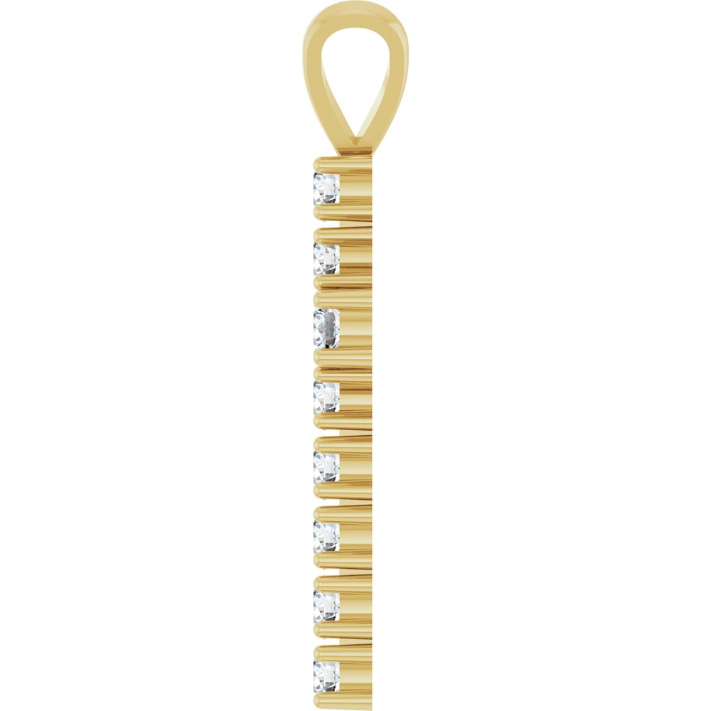 14K Yellow Gold 3/4 CTW Natural Diamond Cross Pendant