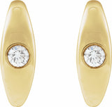 14K Yellow Gold 1/8 CTW Natural Diamond 11.9 mm Hoop Earrings