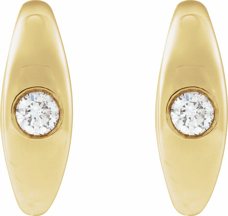 14K Yellow Gold 1/8 CTW Natural Diamond 11.9 mm Hoop Earrings