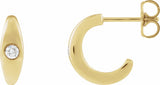 14K Yellow Gold 1/8 CTW Natural Diamond 11.9 mm Hoop Earrings