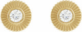 14K Yellow Gold 1/3 CTW Natural Diamond Starburst Stud Earrings