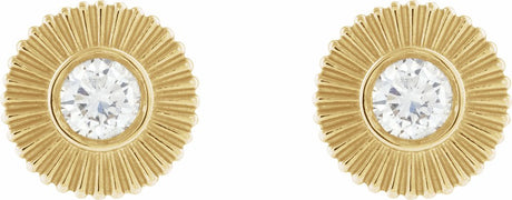 14K Yellow Gold 1/3 CTW Natural Diamond Starburst Stud Earrings