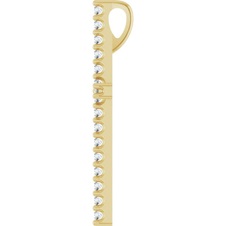 14K Yellow Gold 1/10 CTW Natural Diamond Cross Pendant