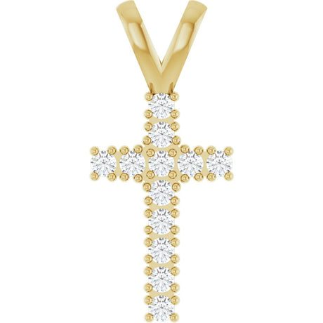 14K Yellow Gold 1/5 CTW Natural Diamond Cross Pendant
