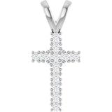Sterling Silver 1/5 CTW Natural Diamond Cross Pendant