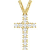 14K Yellow Gold 1/4 CTW Natural Diamond Cross Pendant
