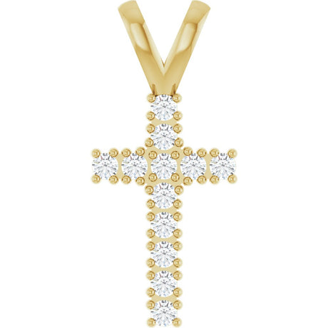 14K Yellow Gold 1/4 CTW Natural Diamond Cross Pendant