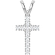 14K White Gold 1/5 CTW Natural Diamond Cross Pendant