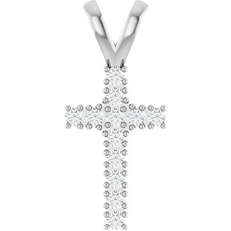 Sterling Silver 1/5 CTW Natural Diamond Cross Pendant