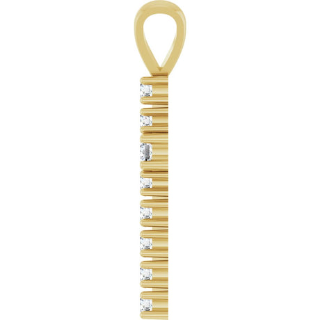 14K Yellow Gold 1/2 CTW Natural Diamond Cross Pendant