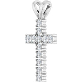 14K White Gold 1/2 CTW Natural Diamond Cross Pendant