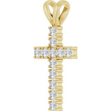 14K Yellow Gold 1/2 CTW Natural Diamond Cross Pendant