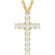 14K Yellow Gold 1/2 CTW Natural Diamond Cross Pendant